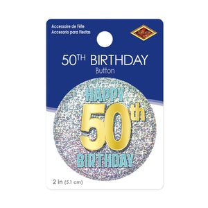 50th Birthday Button (Case of 6)