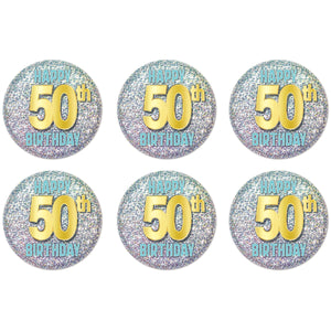 50th Birthday Button (Case of 6)