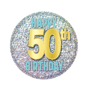 50th Birthday Button - Bulk 6 Pack