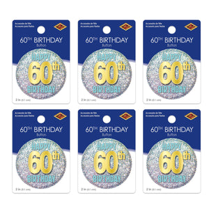 60th Birthday Button (Case of 6)