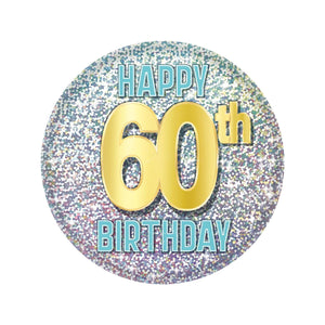 60th Birthday Button - Bulk 6 Pack