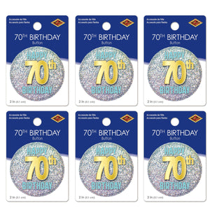 70th Birthday Button (Case of 6)