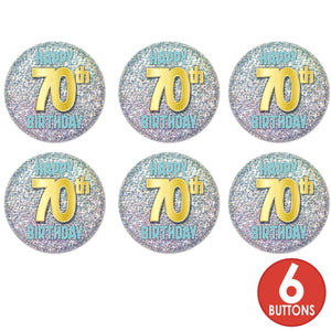 70th Birthday Button (Case of 6)