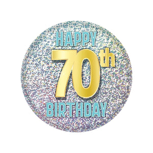 70th Birthday Button - Bulk 6 Pack