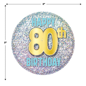 80th Birthday Button (Case of 6)