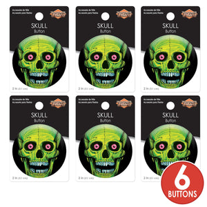 Vintage Halloween Skull Button (Case of 6)