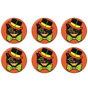 Vintage Halloween Cat Button (Case of 6)