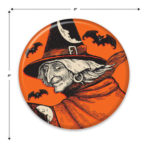 Vintage Halloween Classic Witch Button (Case of 6)