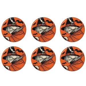 Vintage Halloween Classic Witch Button (Case of 6)