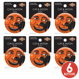 Vintage Halloween Cat & Moon Button (Case of 6)