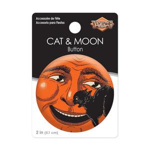 Vintage Halloween Cat & Moon Button (Case of 6)