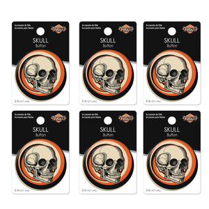 Vintage Halloween Skull Button (Case of 6)