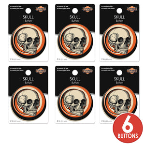 Vintage Halloween Skull Button (Case of 6)