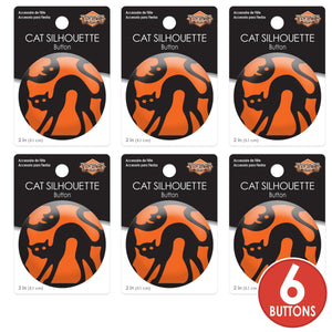 Vintage Halloween Cat Silhouette Button (Case of 6)