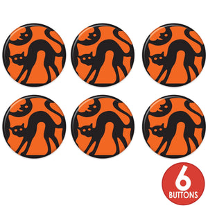 Vintage Halloween Cat Silhouette Button (Case of 6)