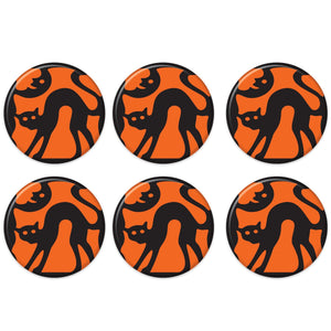 Vintage Halloween Cat Silhouette Button (Case of 6)