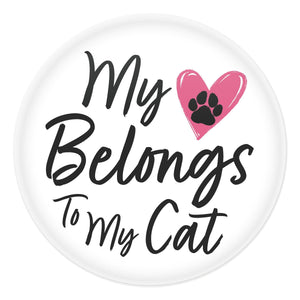 Valentine's Day My Heart Belongs To My Cat Button - Bulk 6 Pack