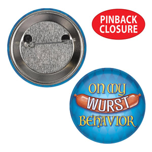 Beistle On My Wurst Behavior Button