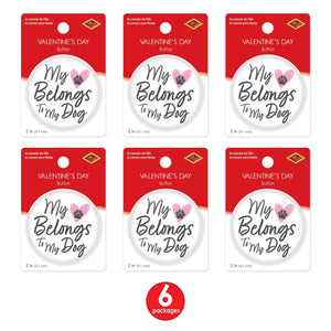 Bulk My Heart Belongs To My Dog Button (6 Pkgs Per Case) by Beistle