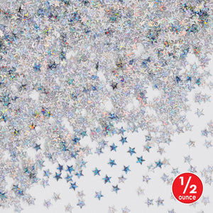 Silver Holographic Stars Confetti