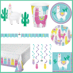 LLama Birthday Party Kit for 8 (48 Total Pieces)