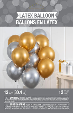 144ct Bulk Gold and Silver Balloon Bunch