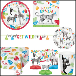 Party Animals Birthday Kit for 8 (46 Total Items)