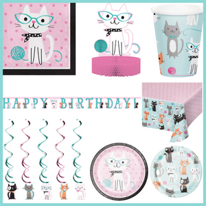 Purr-Fect- Birthday Kit for 8 (48 Total Items)