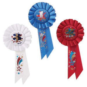 1st - 2nd - 3rd - Place Award Pack Rosettes - Bulk/18 Rosettes