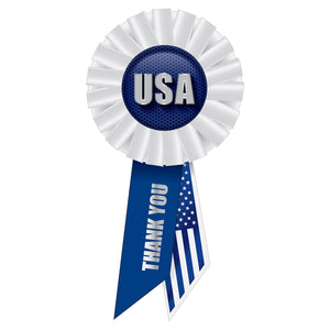 USA Rosette- White and Blue - Bulk 6 Pack