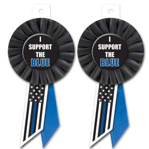 Beistle I Support The Blue Rosette (Case of 6)