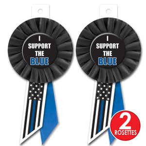 Beistle I Support The Blue Rosette (Case of 6)