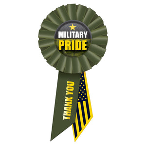 Military Pride Rosette- Army- 6.5 Inch - Bulk 6 Pack