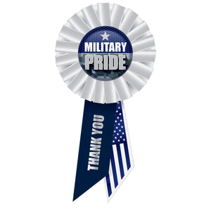 Military Pride Rosette- Navy- 6.5 inch - Bulk 6 Pack