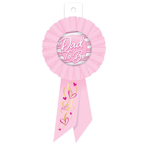 Beistle Dad To Be Rosette - pink (Case of 6)