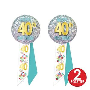 40th Birthday Rosette (Case of 6)