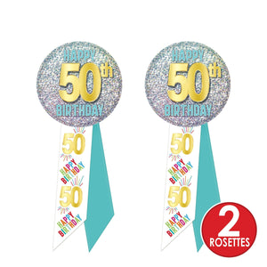 50th Birthday Rosette (Case of 6)