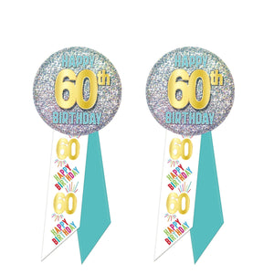 60th Birthday Rosette (Case of 6)