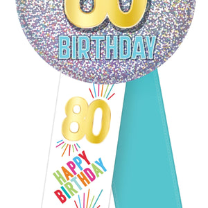 80th Birthday Rosette (Case of 6)