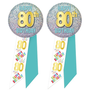 80th Birthday Rosette (Case of 6)