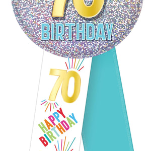 70th Birthday Rosette (Case of 6)