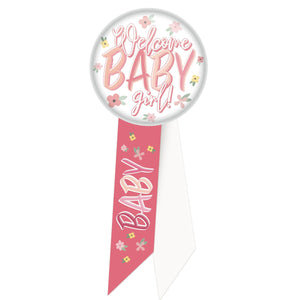 Welcome Baby Girl! Rosette - Bulk 6 Pack