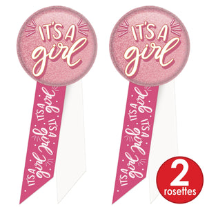 It's A Girl Rosette (Case of 6)