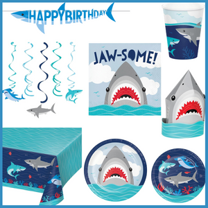 Shark Birthday Kit for 8 (47 Total Items)