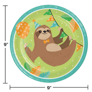 Sloth Birthday Party Kit for 8 (43 Total Items)