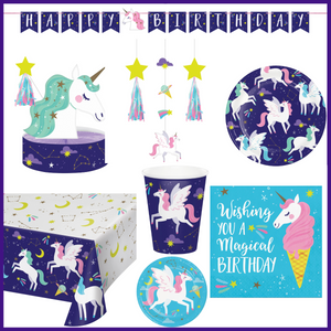 Unicorn Galaxy Birthday Kit for 8 (46 Total Items)