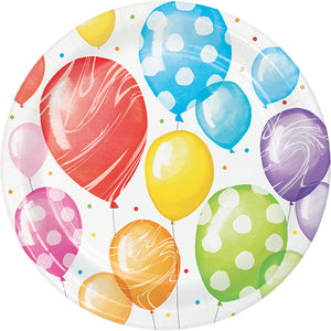 Bulk Pack of 24 Balloon Bash Paper Dessert Plate