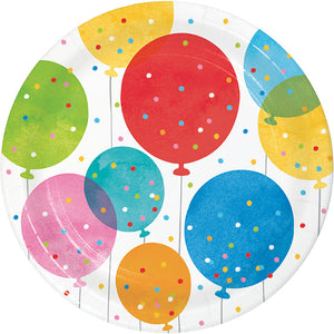 Bulk Pack of 24 Confetti Balloons Paper Dessert Plate