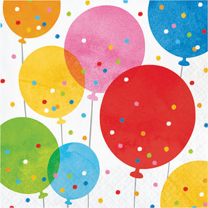 Bulk Pack of 32 Confetti Balloons Luncheon Napkin