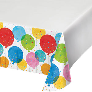 Bulk Pack of 3 Confetti Balloons Plastic 48" x 88" Tablecover